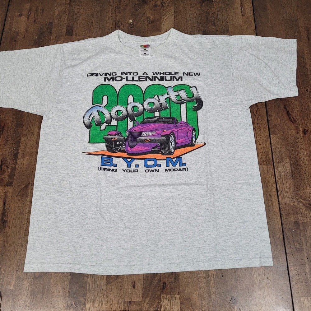 Vintage Mopar Plymouth Prowler Mo-llennium T Shirt L BYOM Car Show Graphic Tee